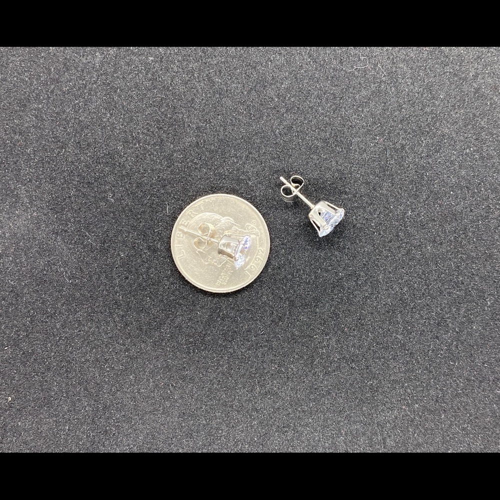 Two Pairs 8mm Cubic Zirconia Earrings - Picture 8 of 10